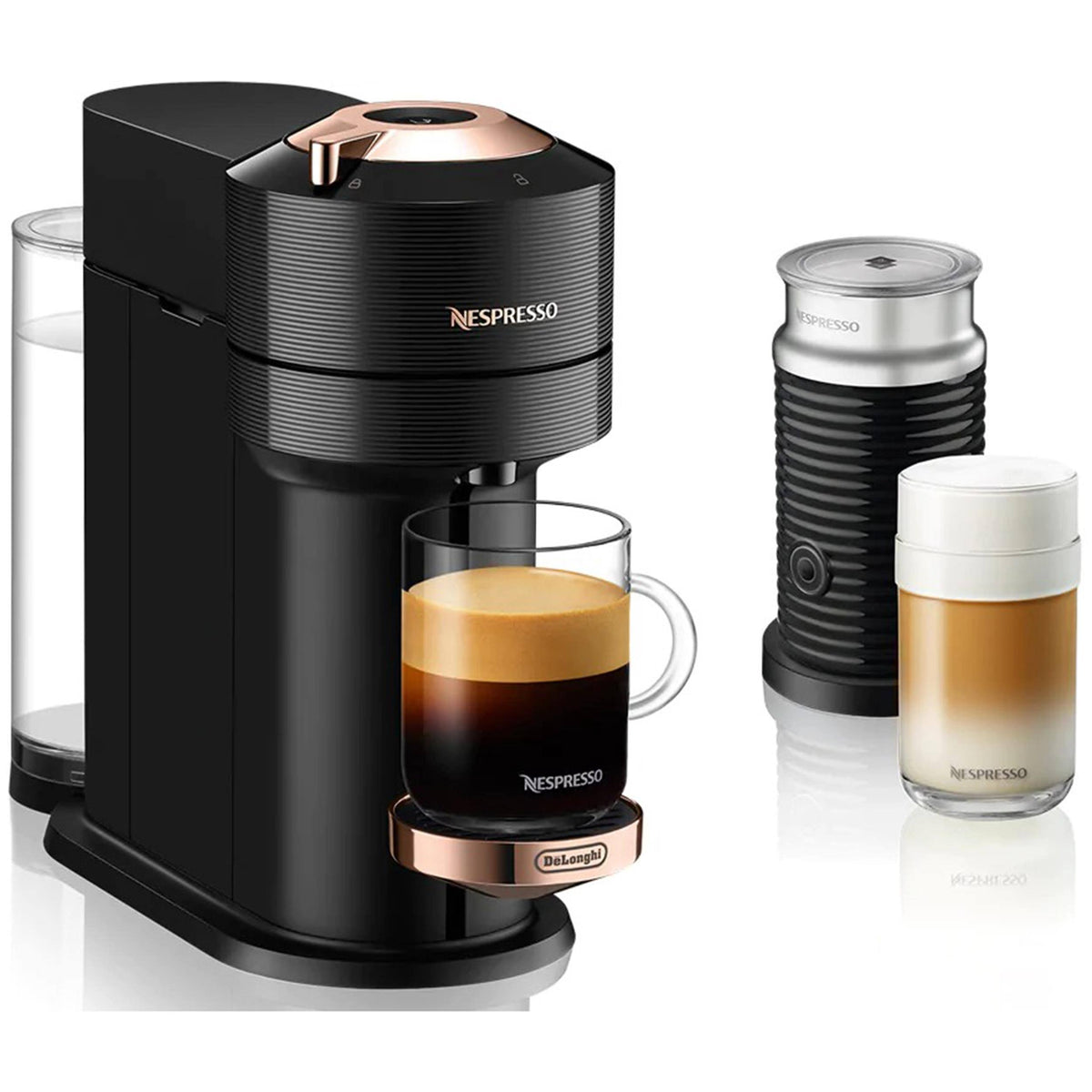 Black Espresso Maker with Aeroccino Y42458