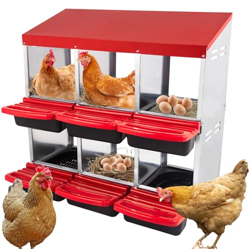 6 Hole Heavy Duty Metal Chicken Nesting Box with Removable Tray S73807