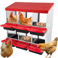 6 Hole Heavy Duty Metal Chicken Nesting Box with Removable Tray S73807