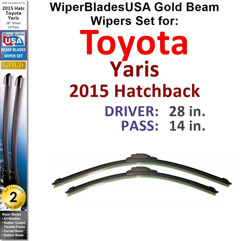 Toyota Yaris Beam Wiper Blades Set of 2 X384