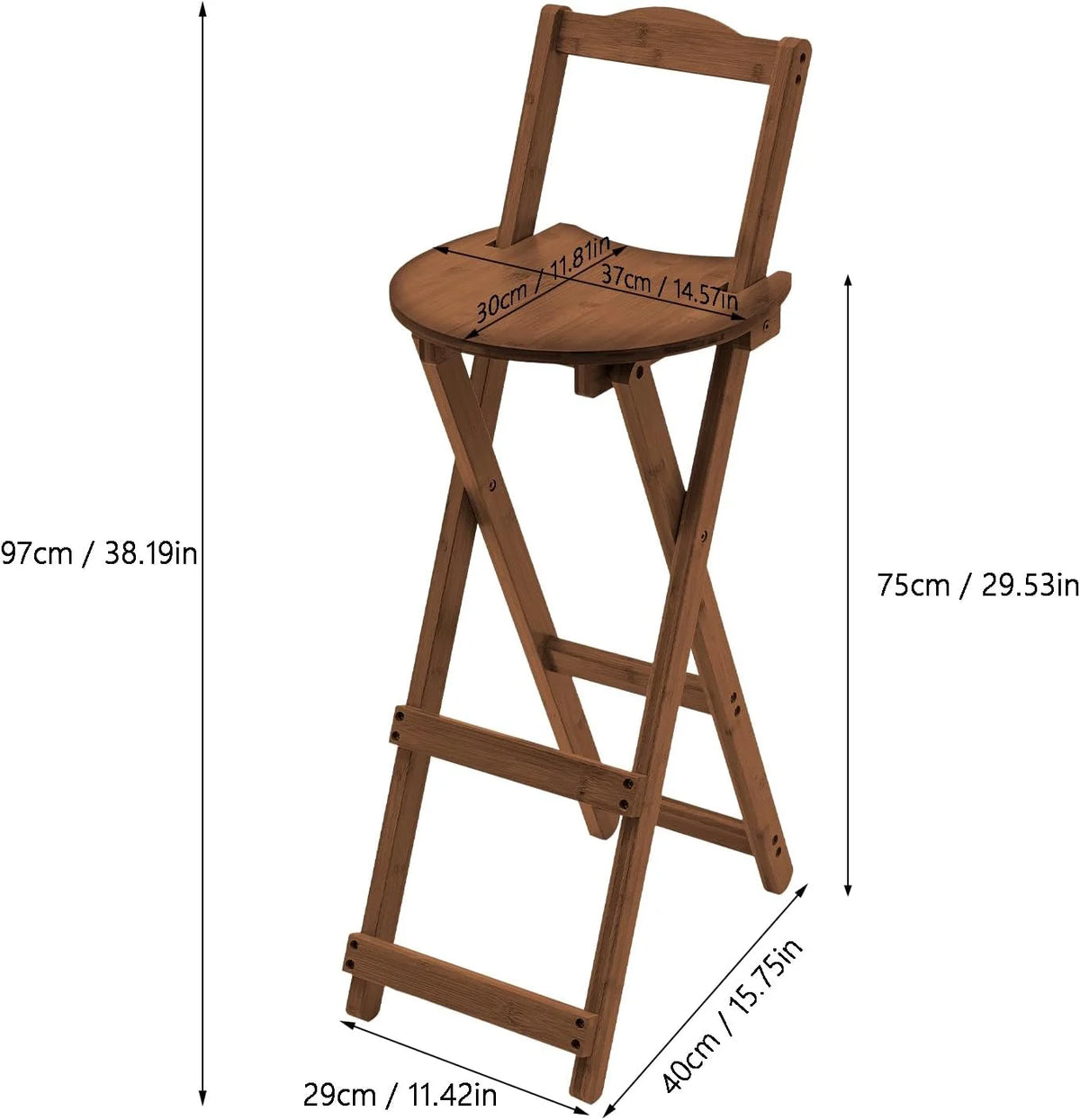 Bamboo Bar Stools Foldable Lightweight Space-saving L863