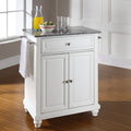 White Wood Portable Kitchen Island J343