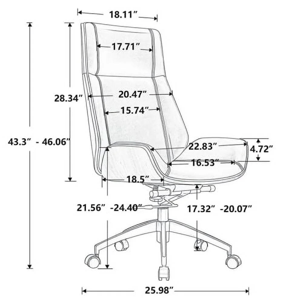 Black Genuine Leather Office Chair C757020