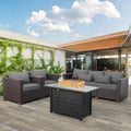 4-Piece Outdoor Wicker Furniture Set with Fire Pit Table M102623