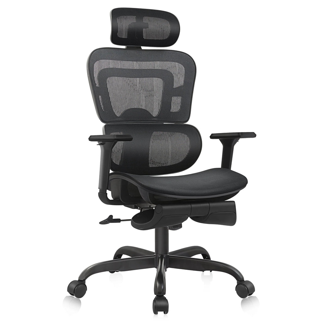 Black High Back Ergonomic Office Chair with Lumbar Support J138