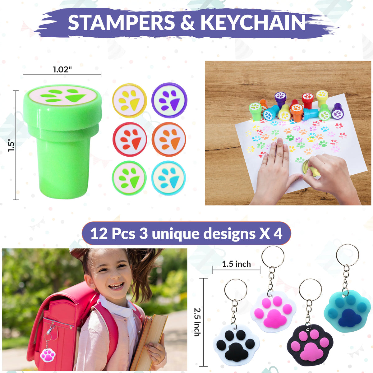 60 Pc Dog Paw Party Favors N7625