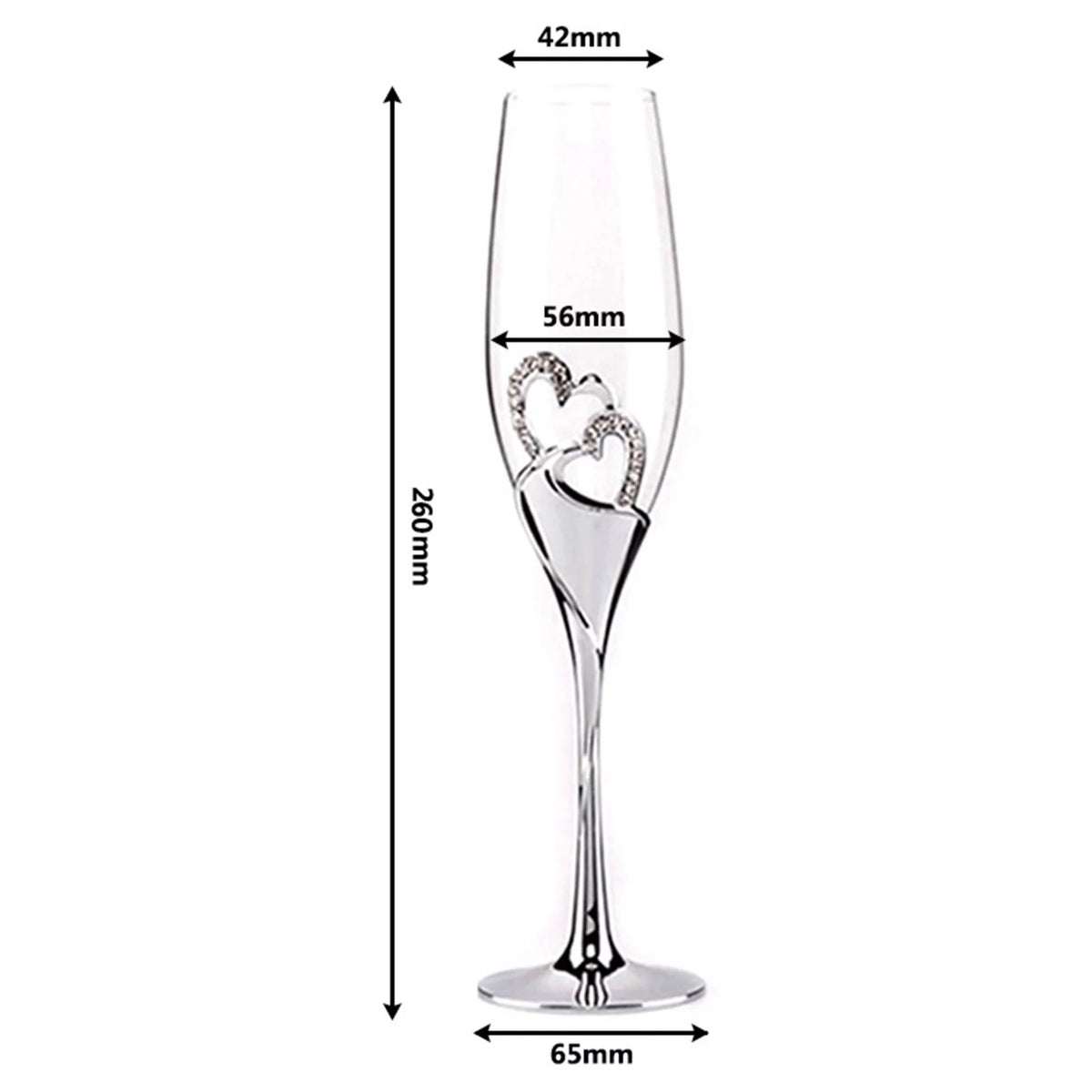 Champagne Flutes Glass Set of 2 Hand Blown Crystal R135