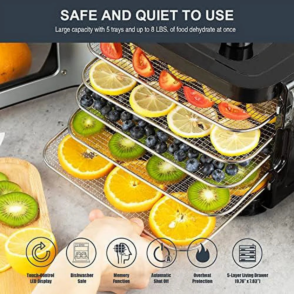Electric Countertop Food Dehydrator with 4 Stainless Steel Trays V413041