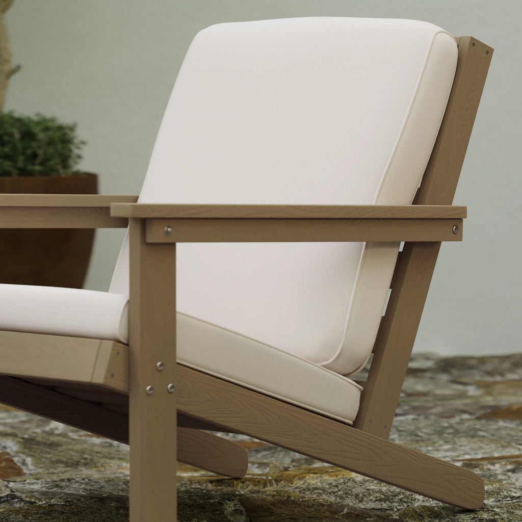 All-Weather Poly Resin Adirondack Chair with Cushions K416657