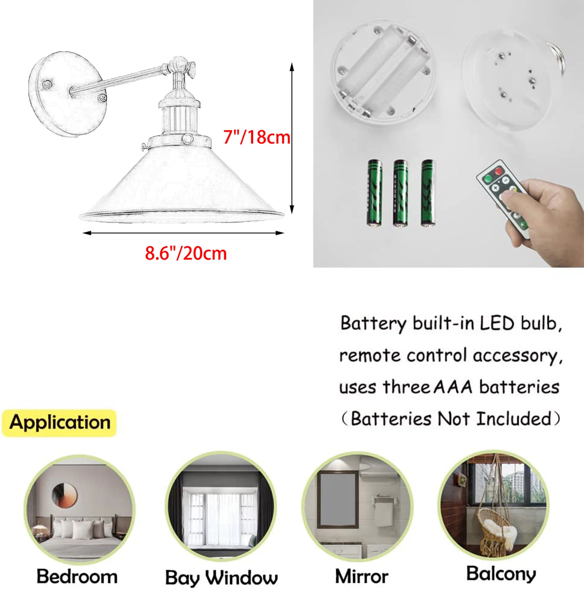 Dark Green 2-Lights Battery Wall Sconce Light Fixture J8631