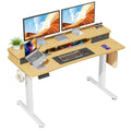 Height Adjustable Electric Standing Desk with Storage Shelf E280744
