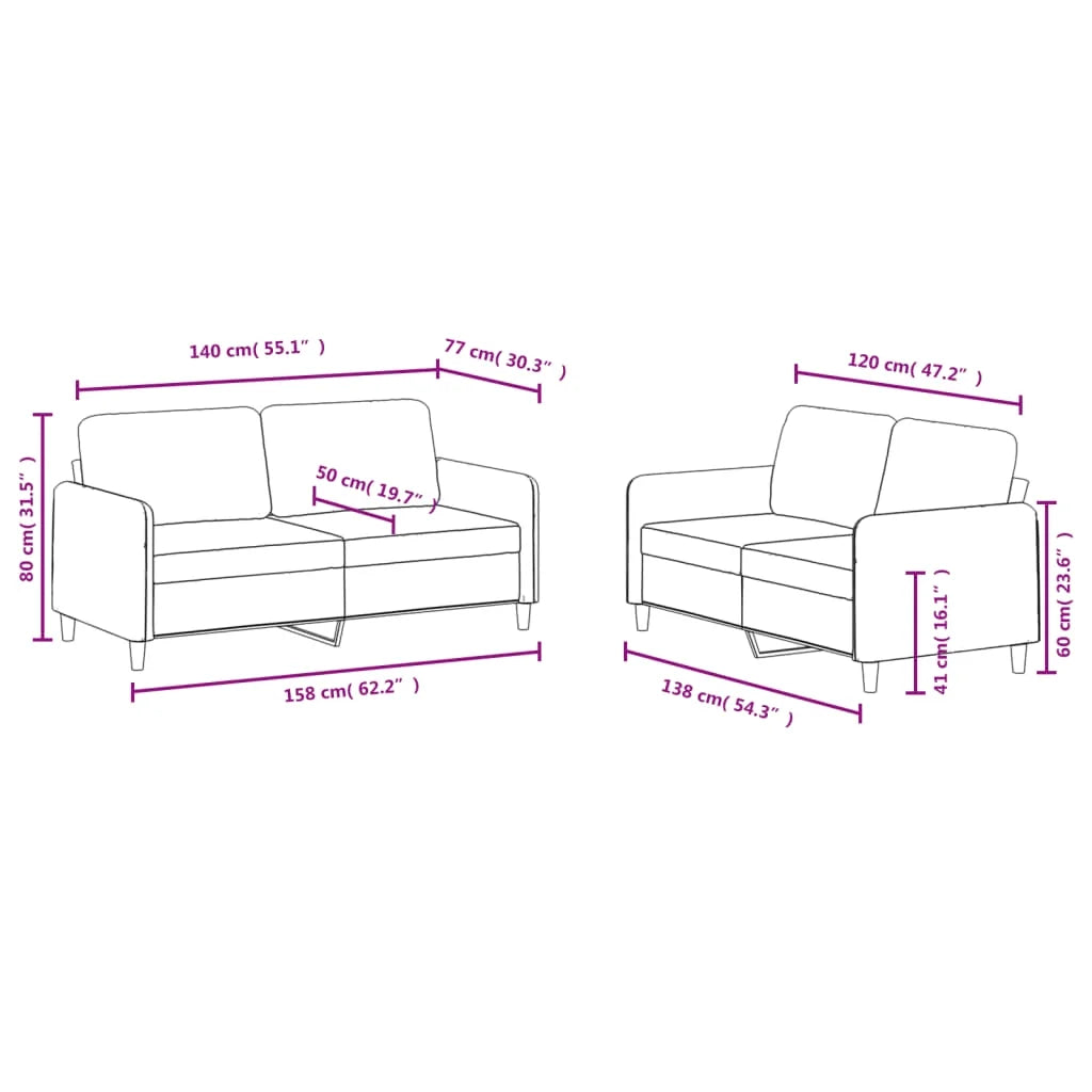 Dark Green Velvet 2 Piece Sofa Set H643