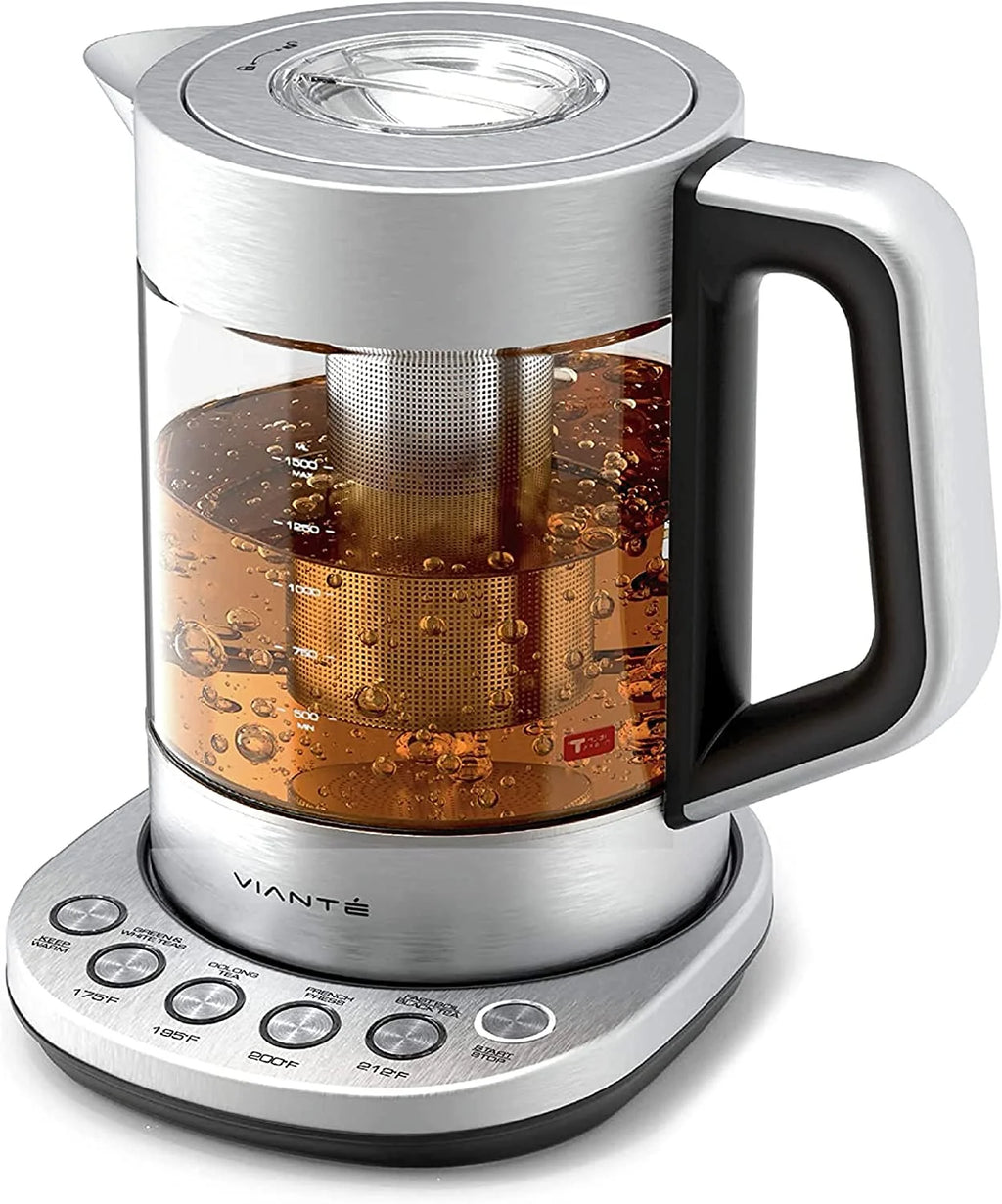 Electric Glass Kettle with Tea Infuser and Temperature Control R640