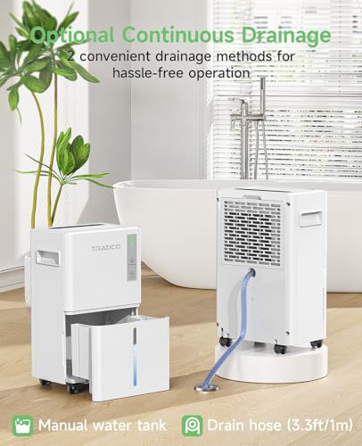 21 Pint Dehumidifier with Drain Hose, White Z918994