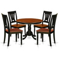 Round 5 Piece Dining Set with Solid Wood Seat B6560