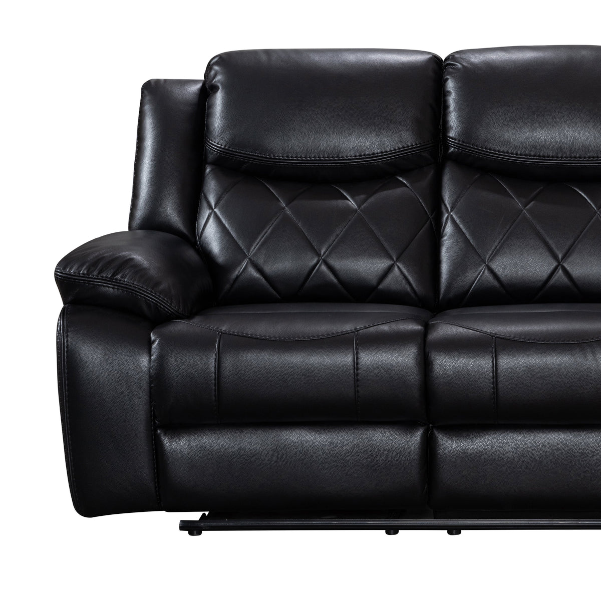 Black Faux Leather Power Reclining Sofa O70404
