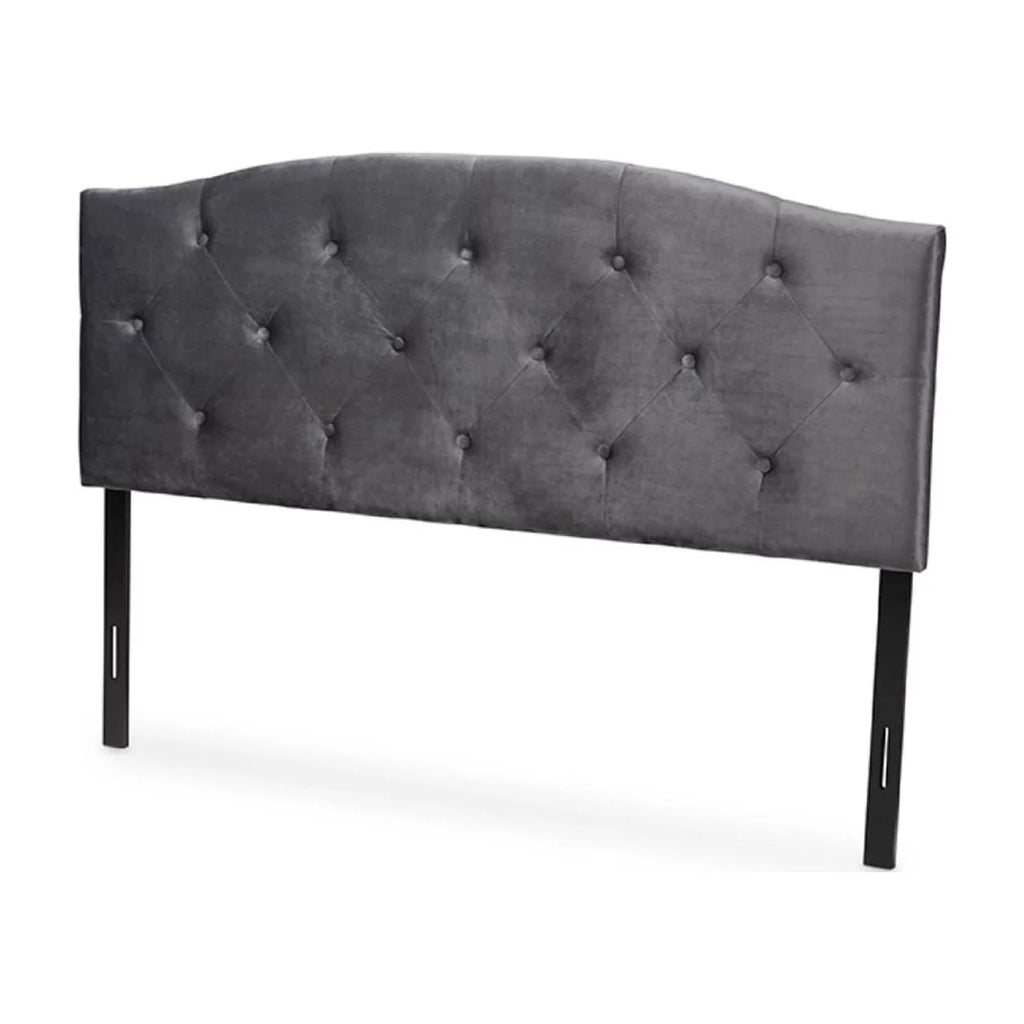 Grey Velvet Upholstered King Size Headboard C46738