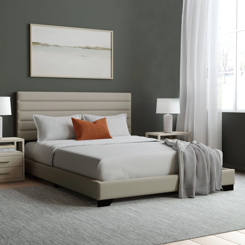 Queen Tufted Upholstered Platform Bed O160