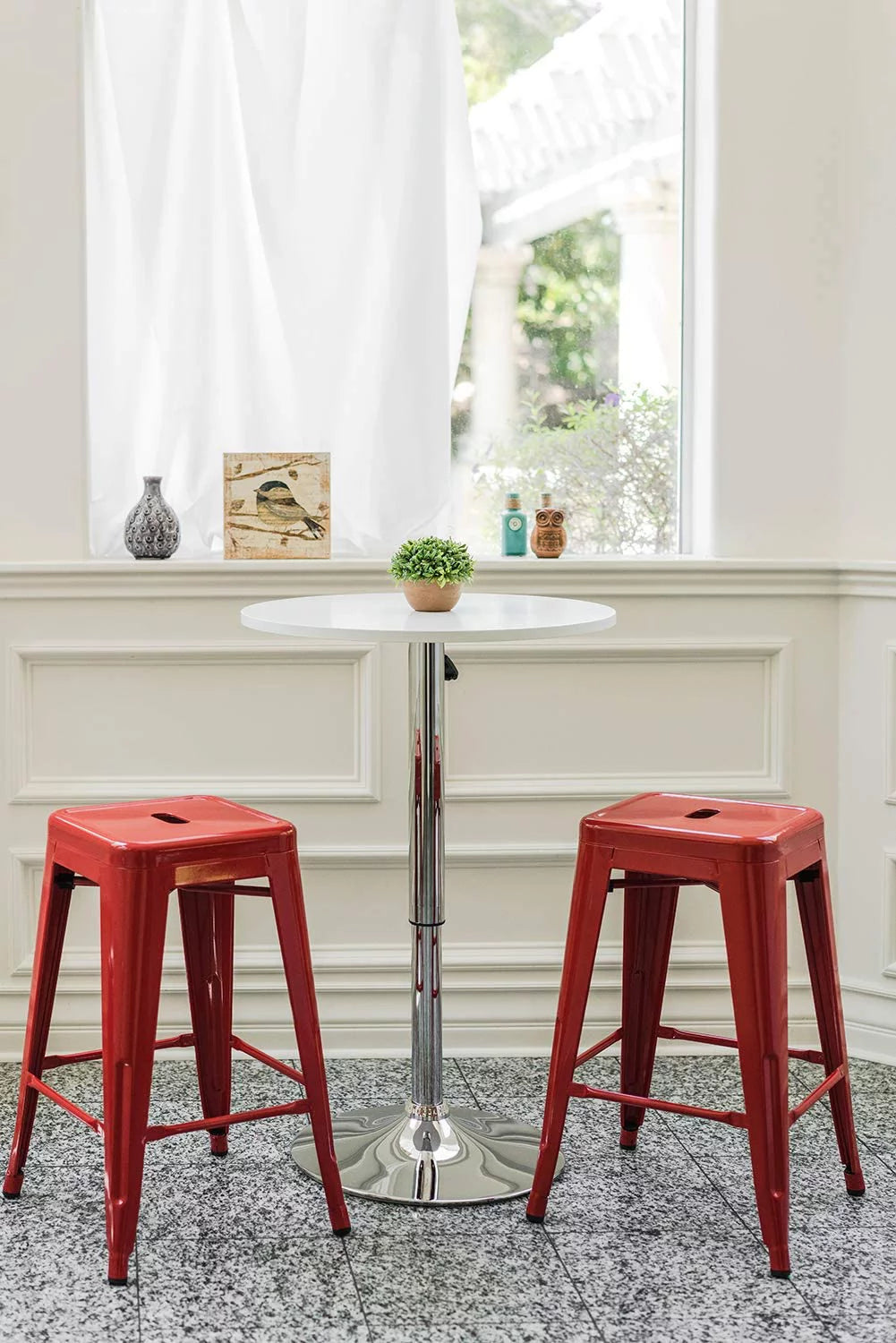 24" Backless Metal Barstool with Square Seat Z348