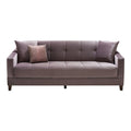 Gray 3-Seater Fabric and Wood Sofa Bed U849