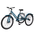 Adult Mountain Tricycle 27.5 Tire Three Wheel Cruiser Bike with Shopping Basket R958308