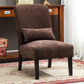 Fabric Armless Accent Chair with Kidney Pillow X4502