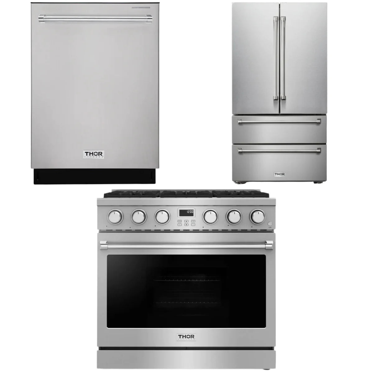 36 Gas Range, Refrigerator and Dishwasher P590113