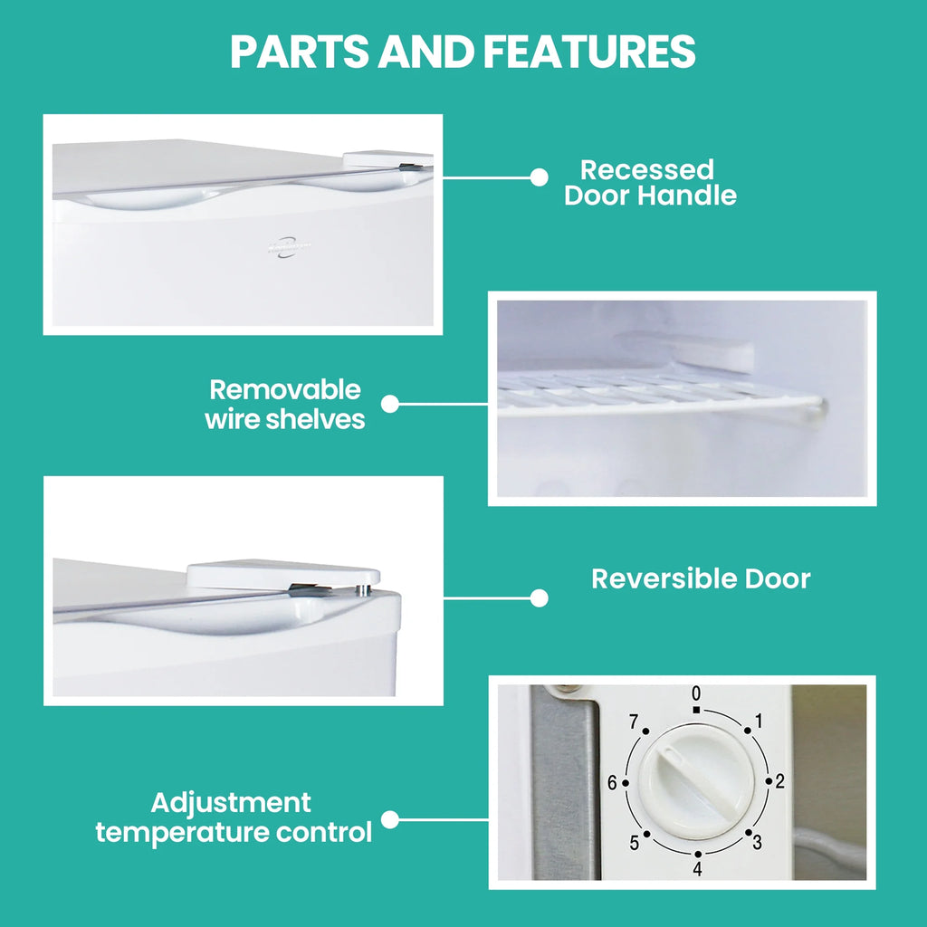 White 1.2 cu ft Upright Freezer C588
