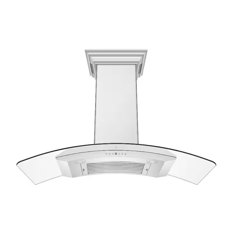 48 in. 400 CFM Ducted Wall Mount Range Hood in Stainless Steel & Glass V45705