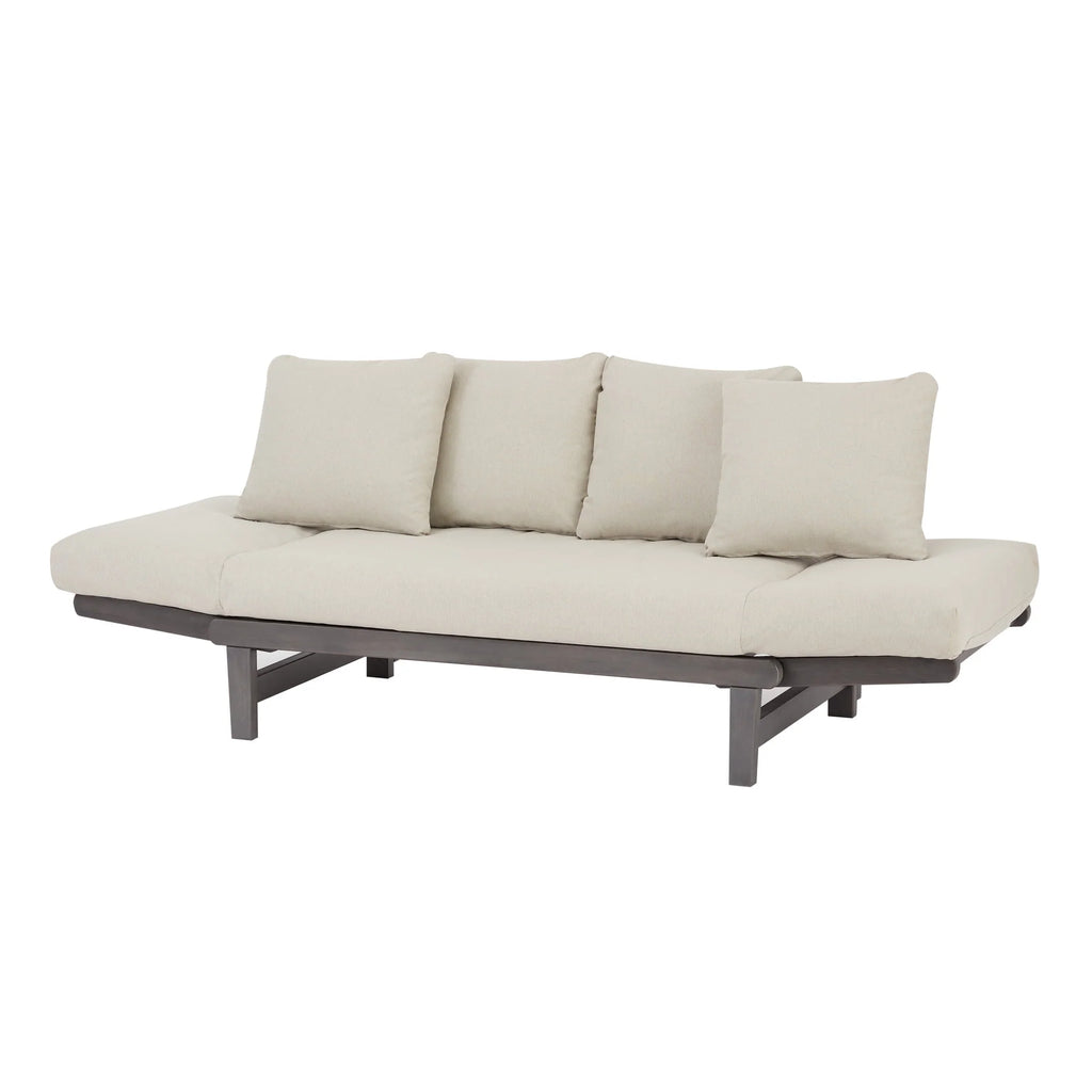 Convertible Wood Outdoor Sofa Blue Cushions F52018