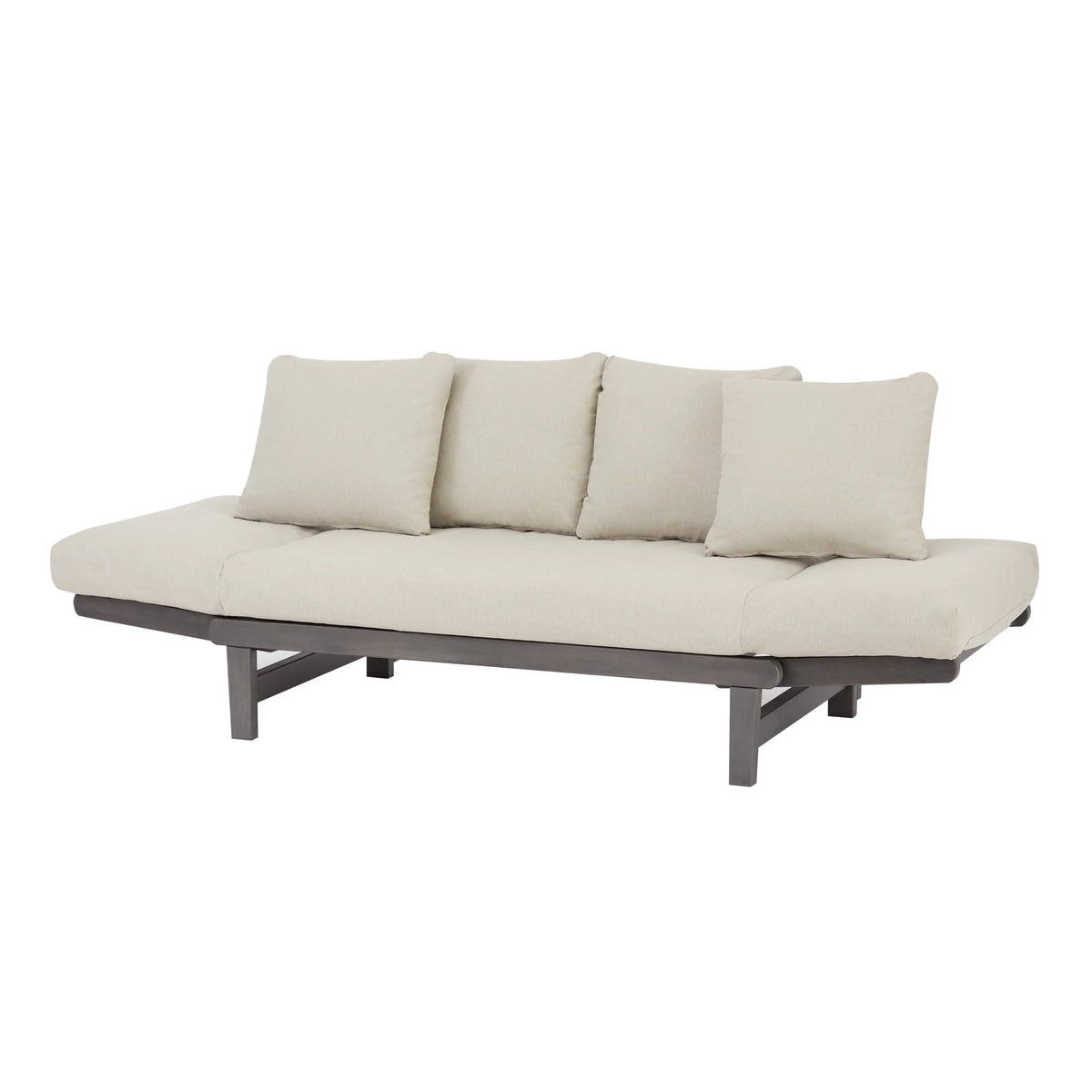 Convertible Wood Outdoor Sofa Blue Cushions F52018