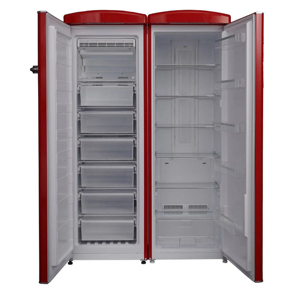 Retro Refrigerator-Freezer Set in Red B1893