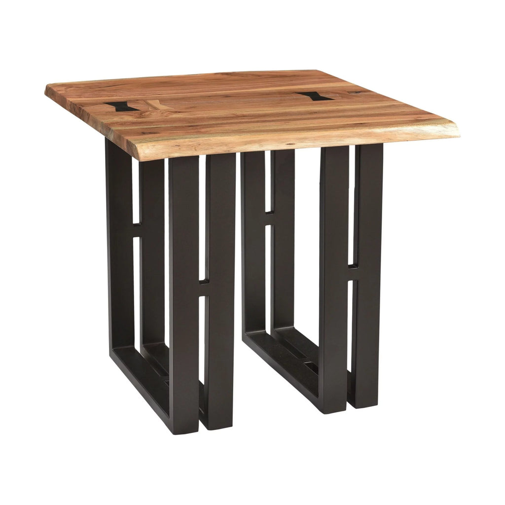 Acacia & Steel End Table M18916