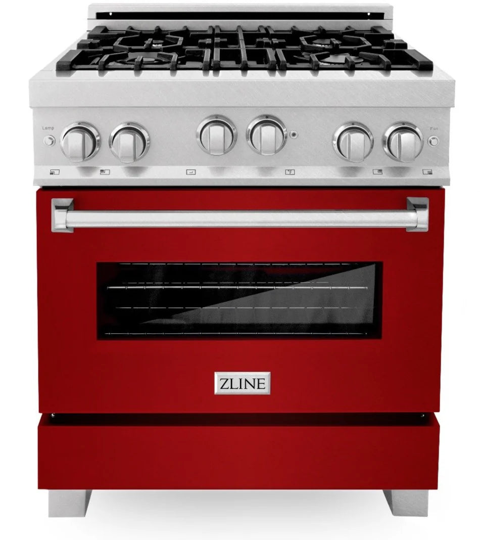 30 in. Gas Range with Red Gloss Door L260901