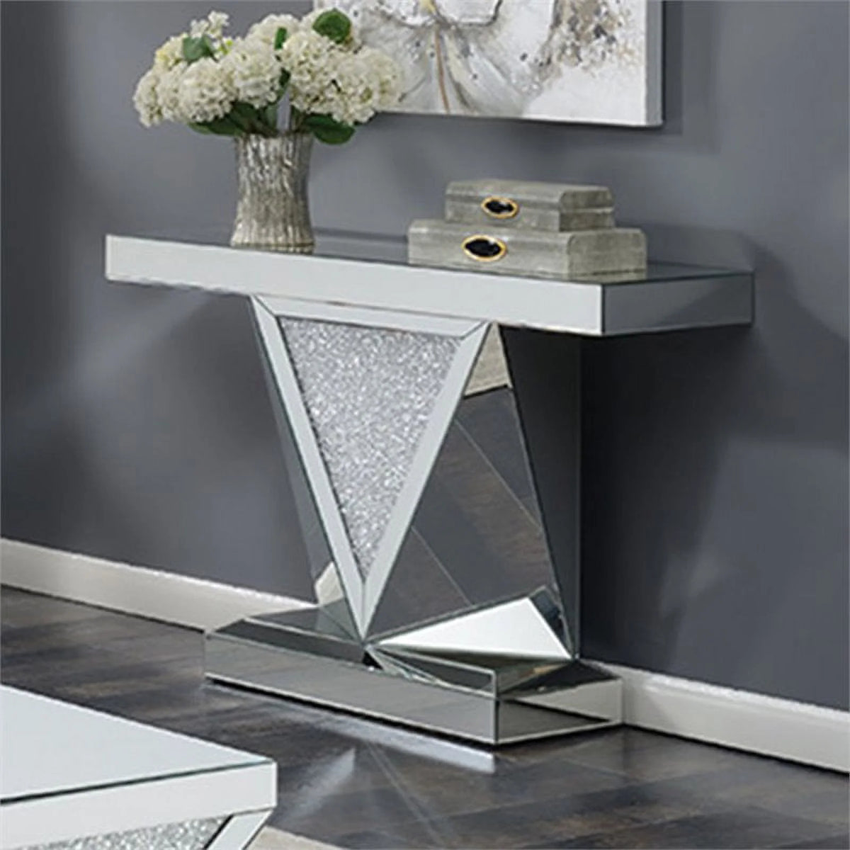Rectangular Sofa Table with Mirror V82421