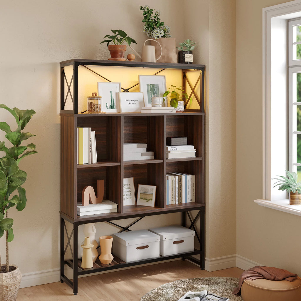 5-Shelf Bookcase with LED Light O656090