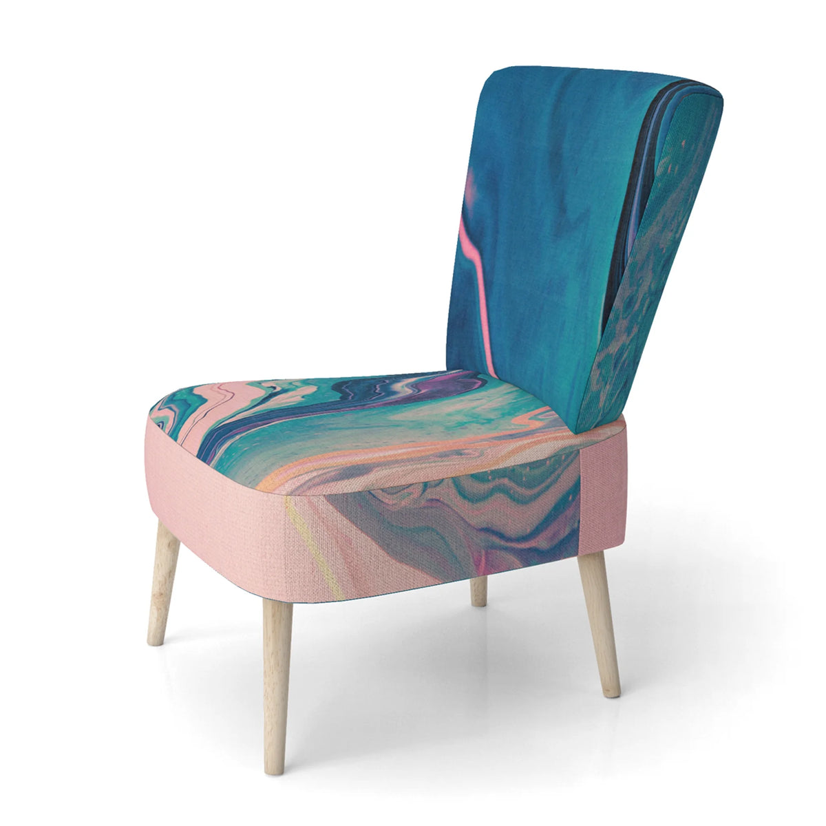 Emerald And Pink Marbled Accent Chair F763754