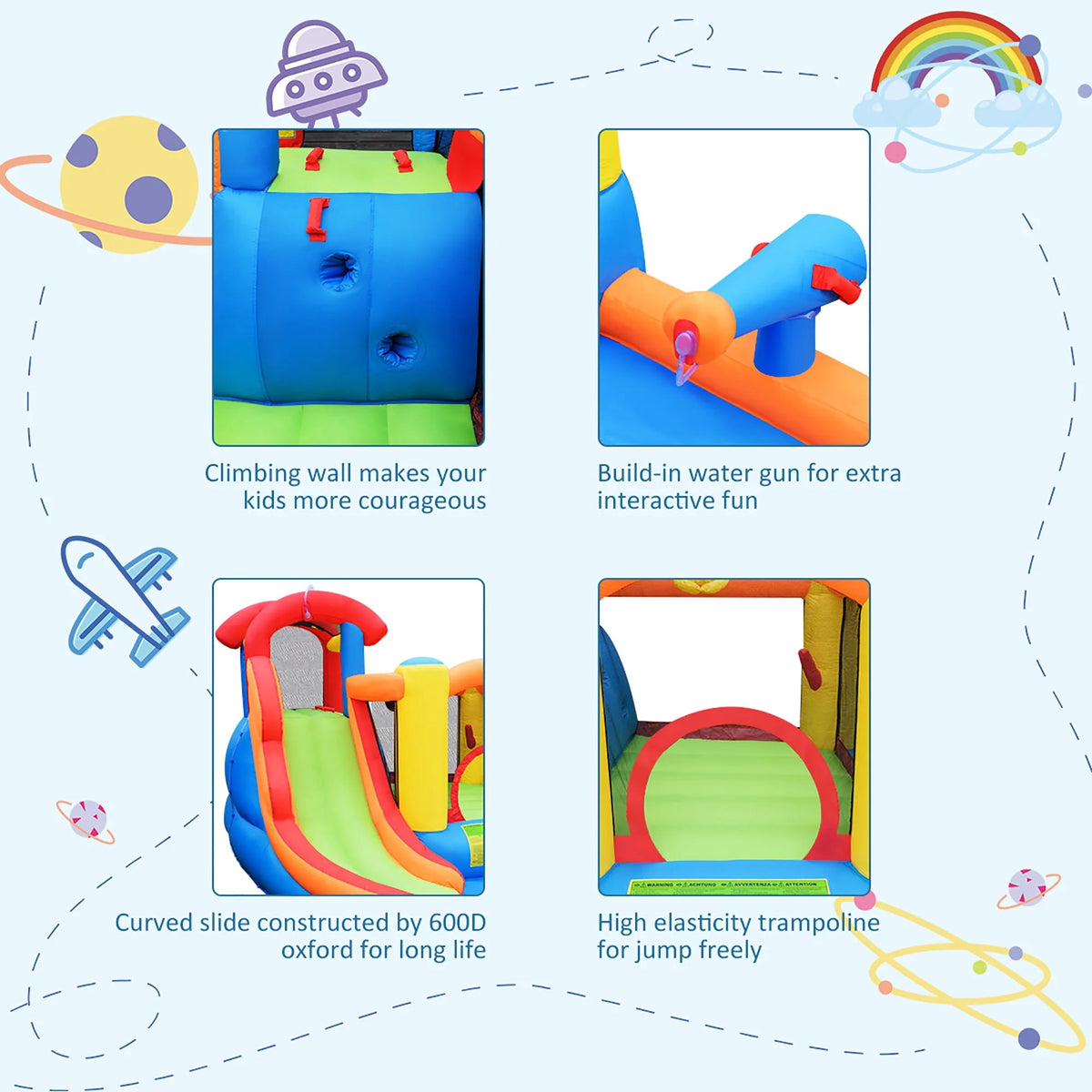 Inflatable Bounce House Water Slide with Splash Pool V8718