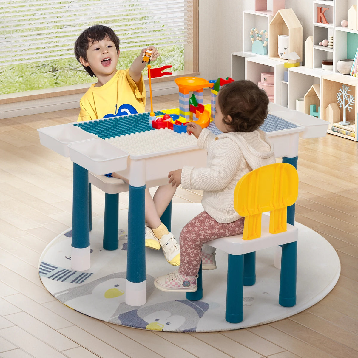 Toddler Table and Chairs Set with 2 Chairs U20851