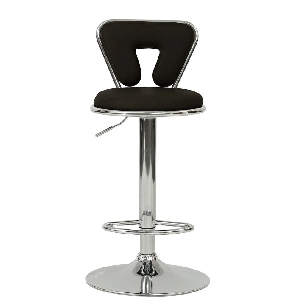 Black Faux Leather Adjustable Height Swivel Barstool Set of 2 M826525