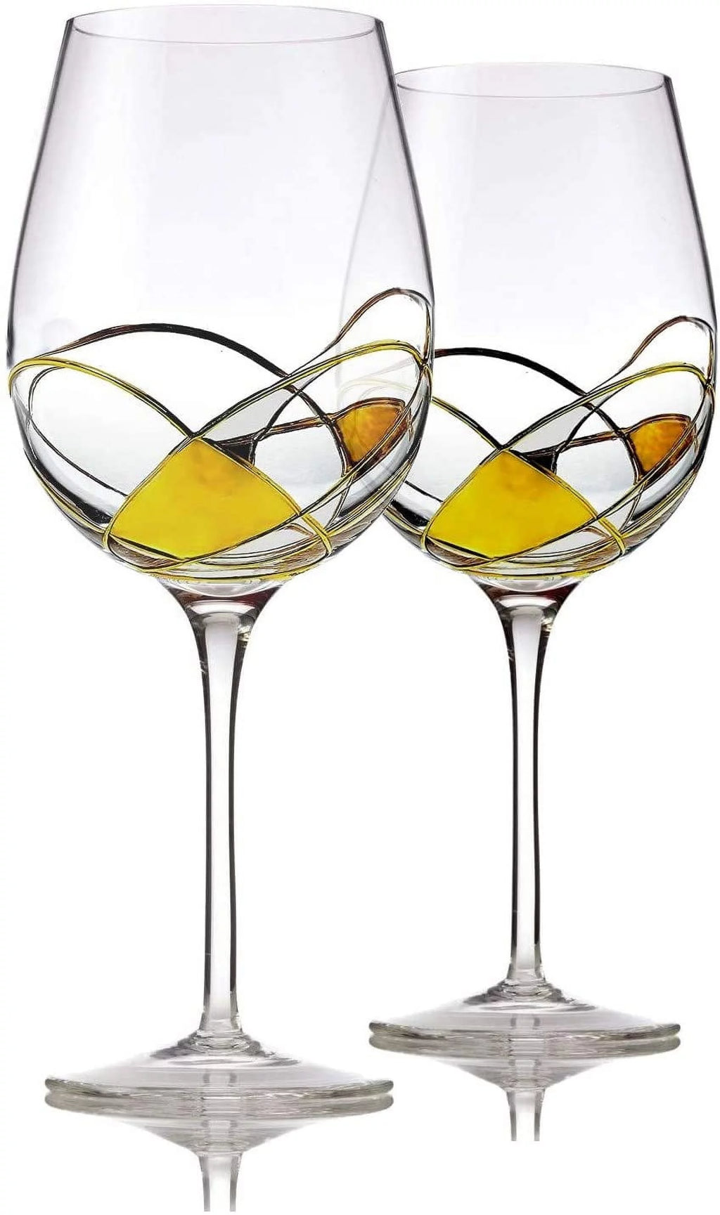 Red Wine Glasses Set of 2 Hand Painted 28oz X76280