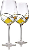 Red Wine Glasses Set of 2 Hand Painted 28oz X76280