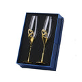 Champagne Flutes Glass Set of 2 Hand Blown Crystal R135