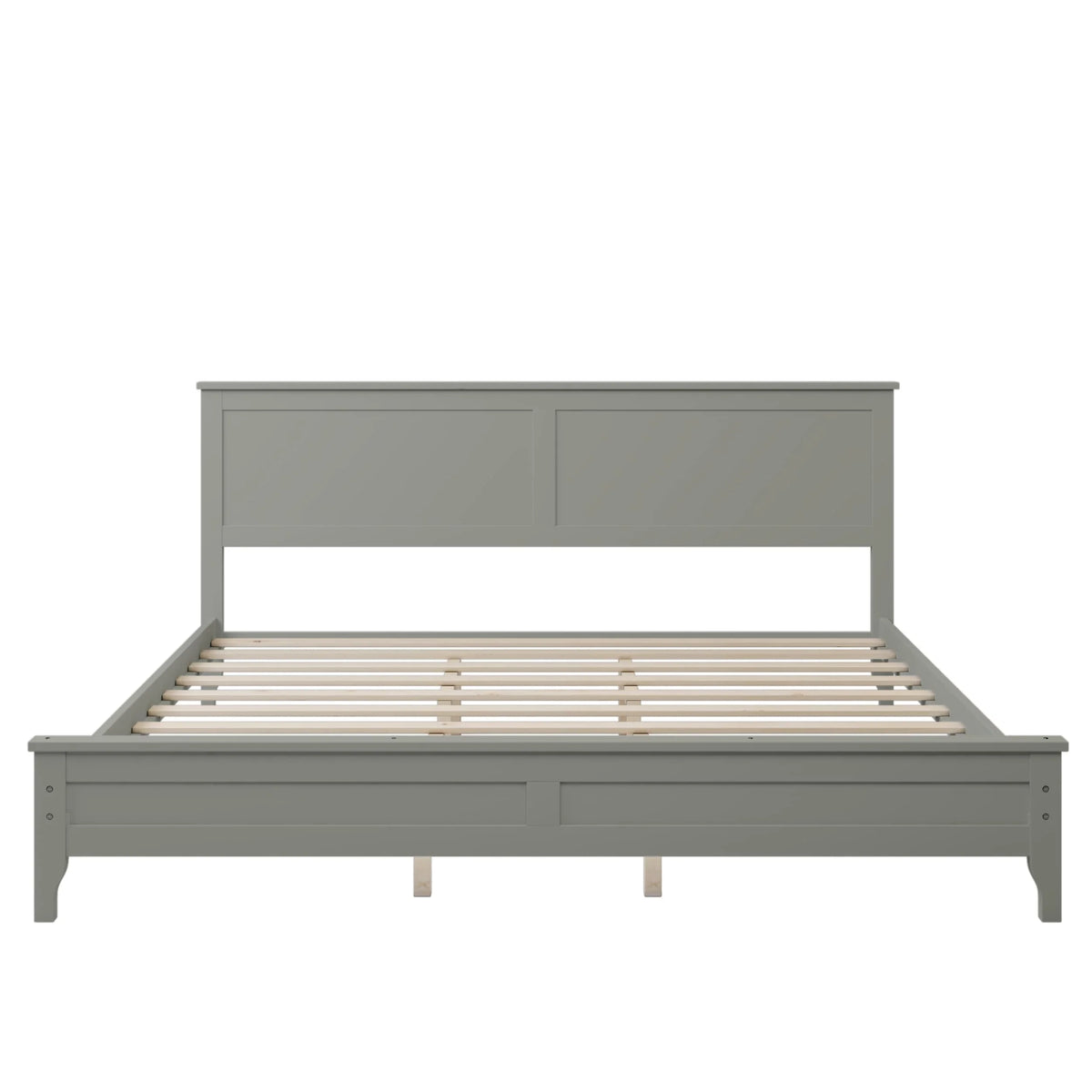King Size Pine Platform Bed Frame with Headboard Q585697