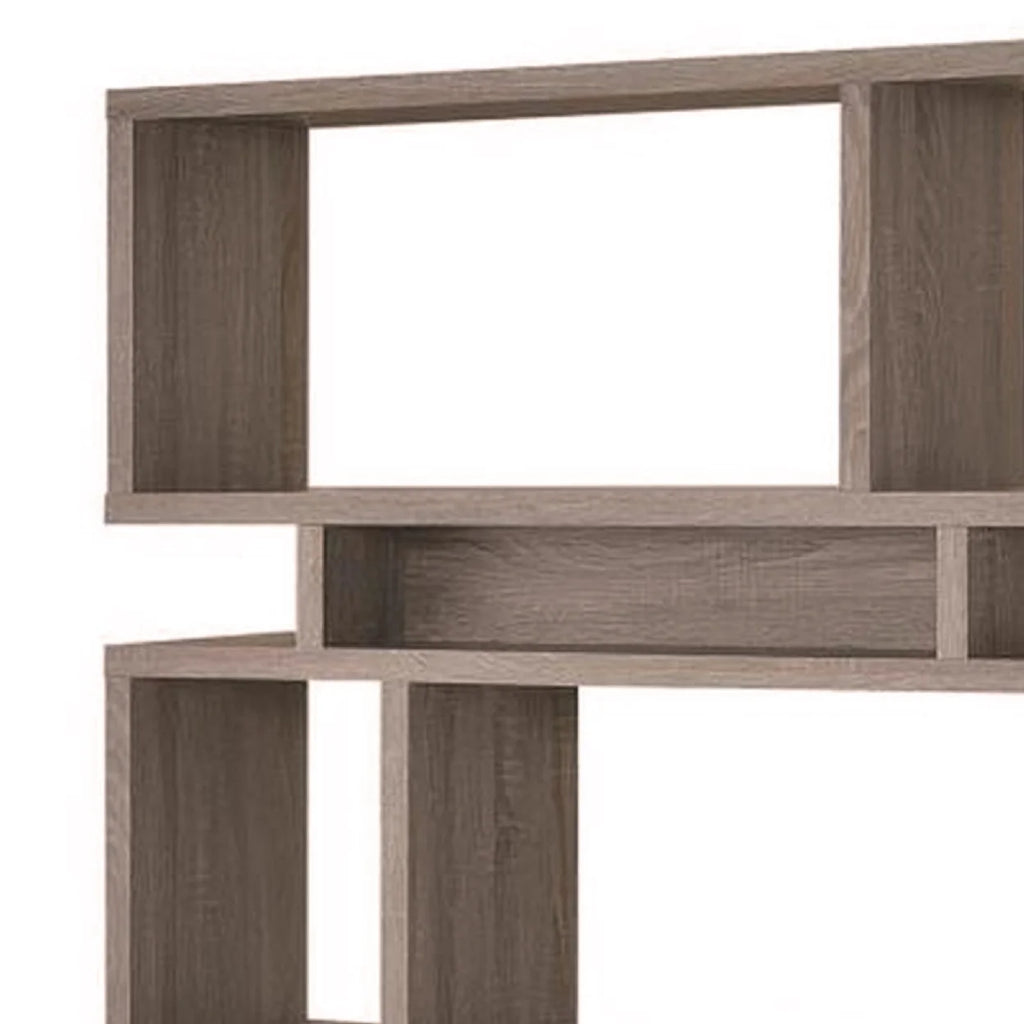 3-tier Geometric Bookcase Weathered Grey E9516