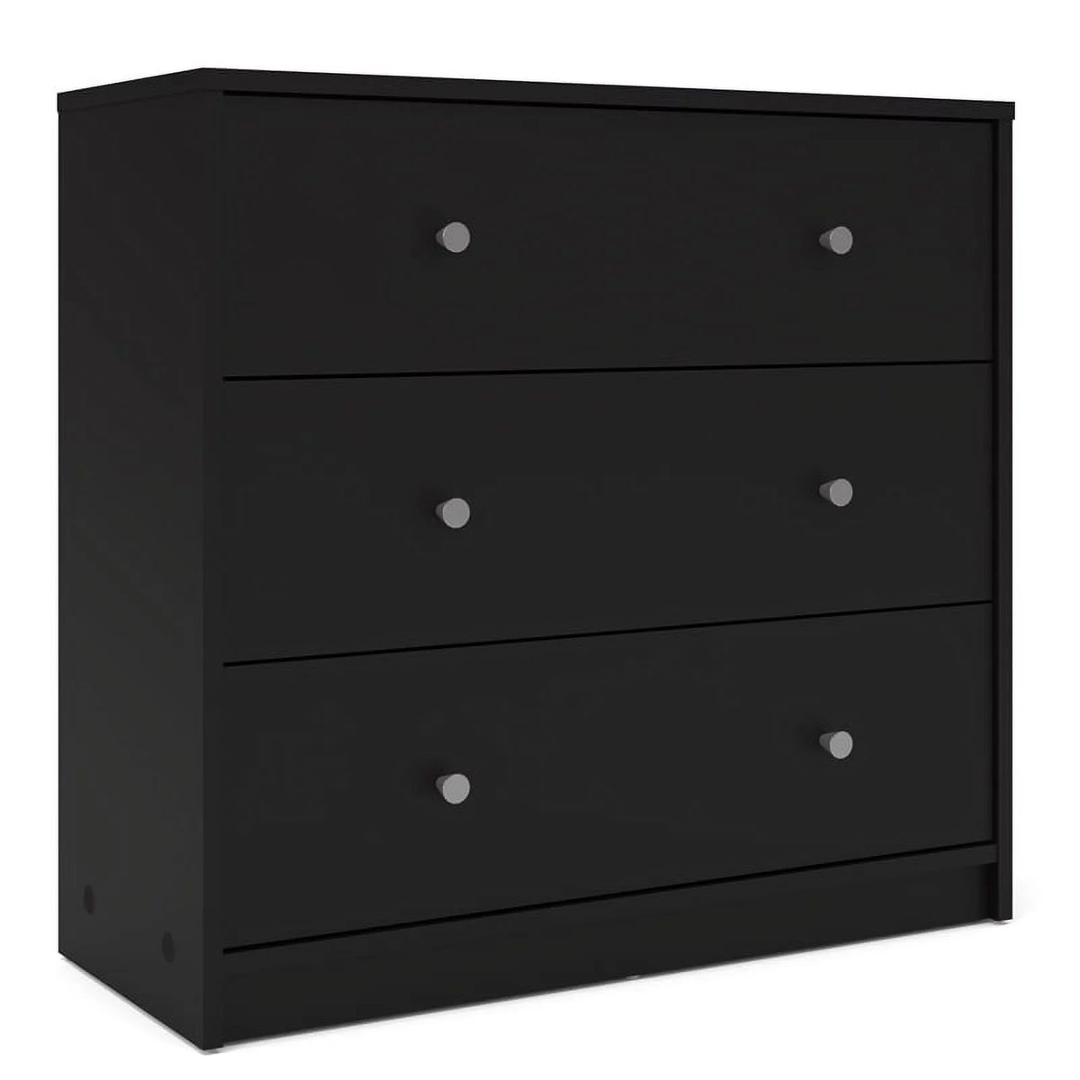 Black Engineered Wood 3 Drawer Chest 6 Drawer Dresser & Nightstand M87528