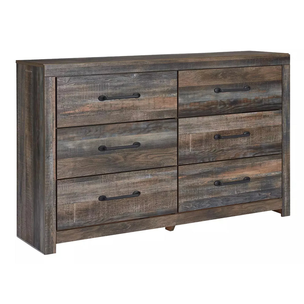 Gray 6 Drawer Wooden Dresser with Mirror Inserts E6277