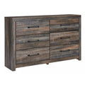 Gray 6 Drawer Wooden Dresser with Mirror Inserts E6277