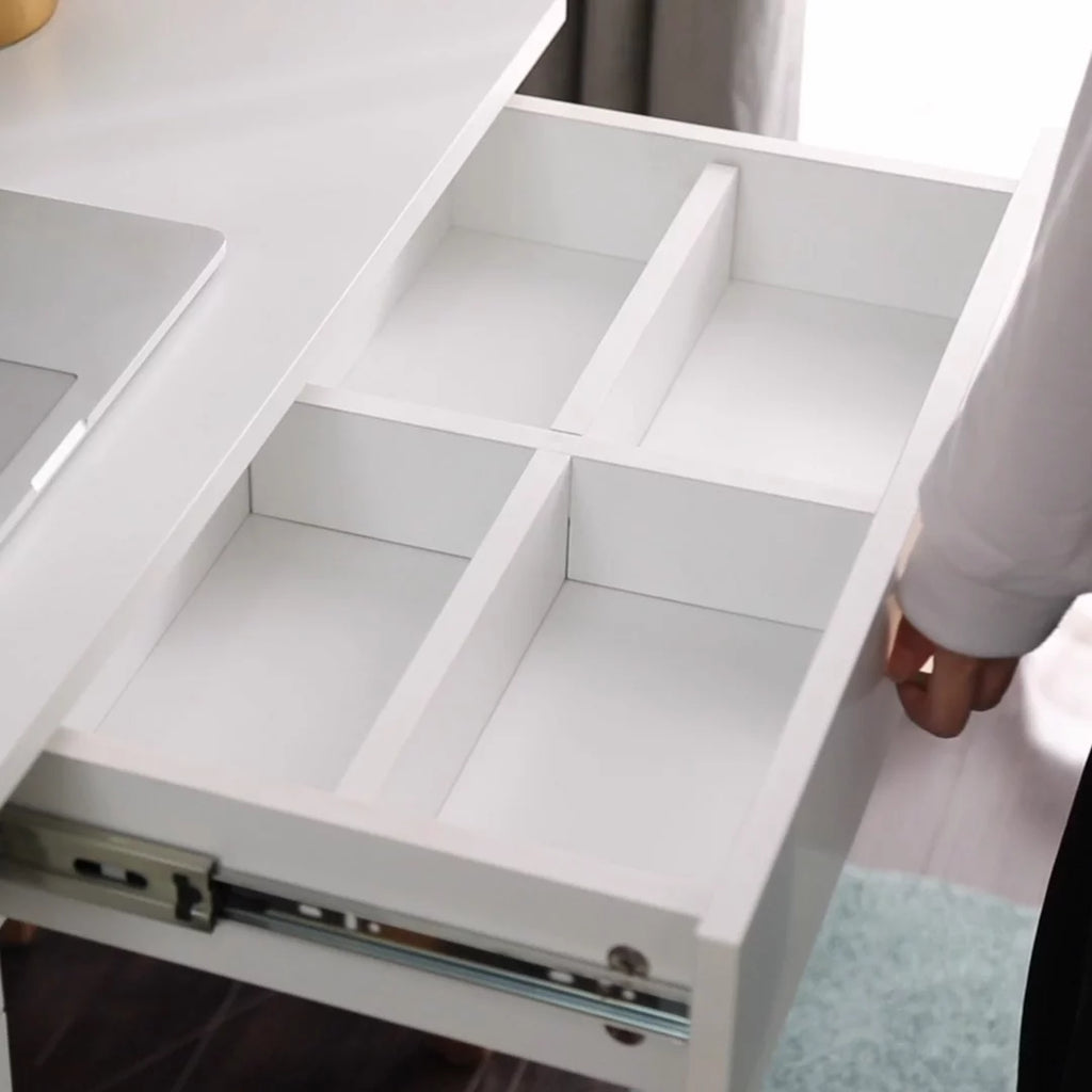 White Vanity Makeup Desk with Drawers M570621