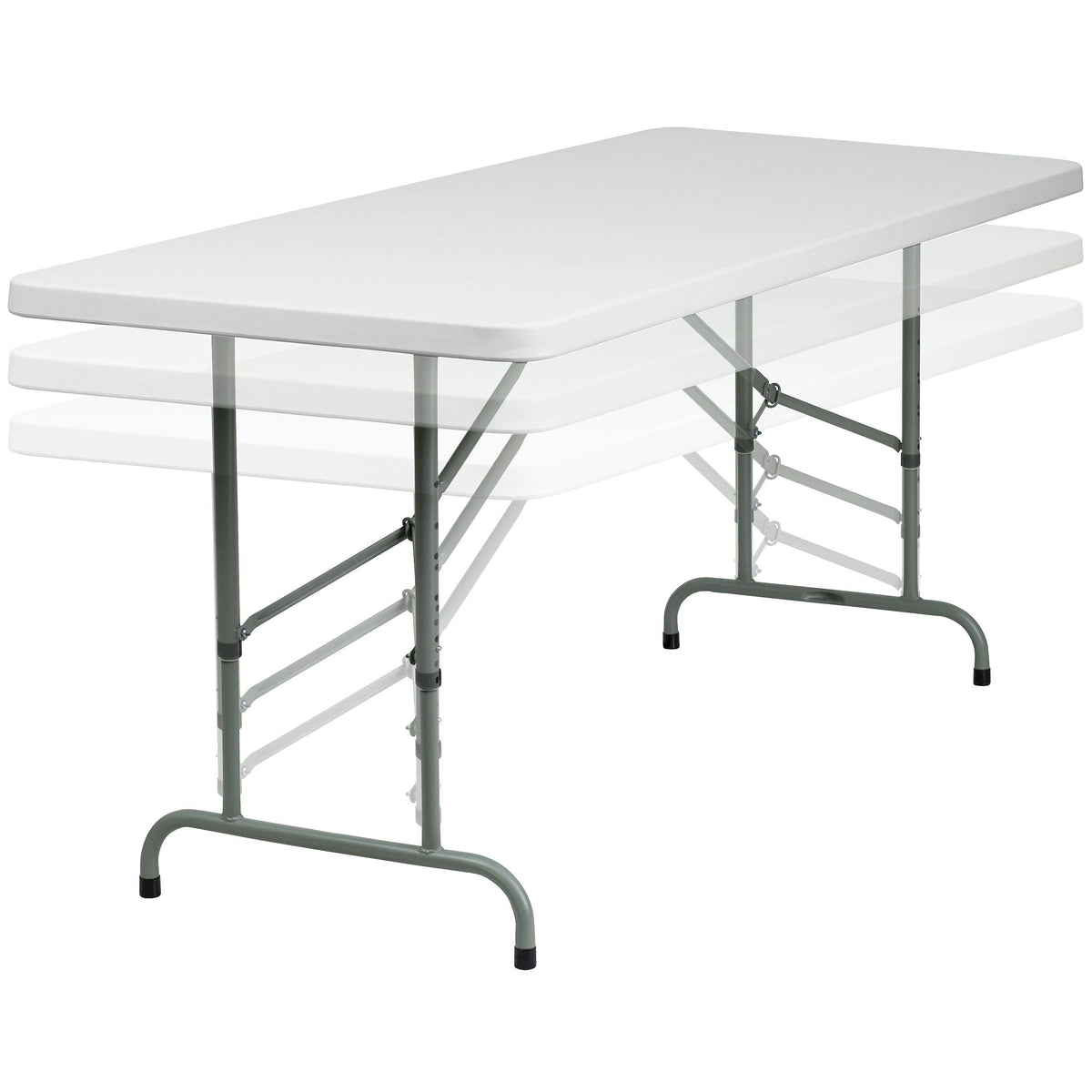 72 Height Adjustable Folding Table Granite White 6/Pack Q2892